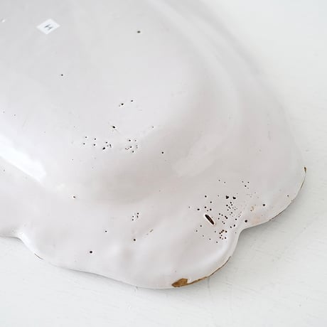 白釉 オーヴァル大皿(H) w39cm