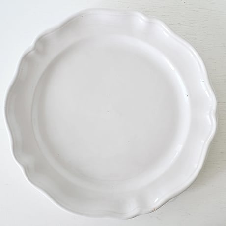 白釉 花リム特大皿(O) Φ37cm