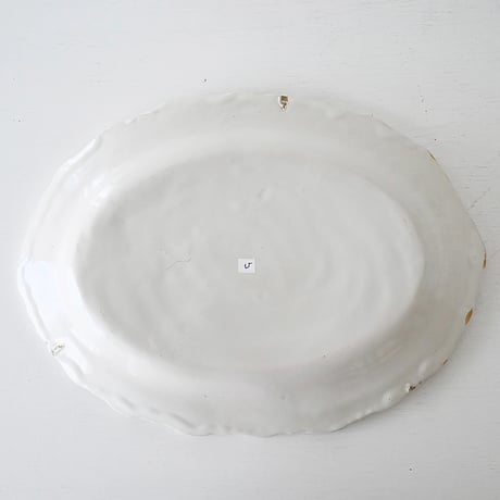 白釉 オーヴァル大皿(U) w37cm
