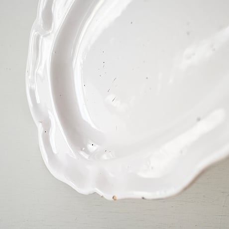 白釉 オーヴァル大皿(H) w39cm