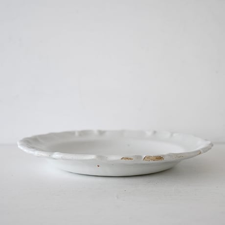 白釉 花リム大皿(K) Φ31.5cm