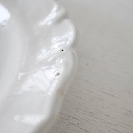 白釉 花リム大皿(K) Φ31.5cm