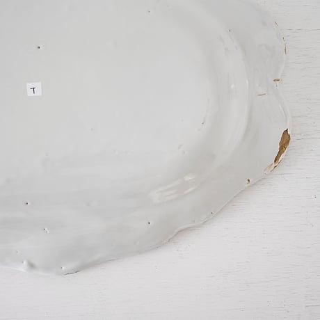 白釉 オーヴァル大皿(T) w44cm