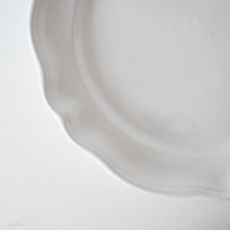 白釉 花リム特大皿(O) Φ37cm