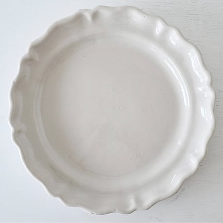 白釉 花リム大皿(M) Φ32.5cm