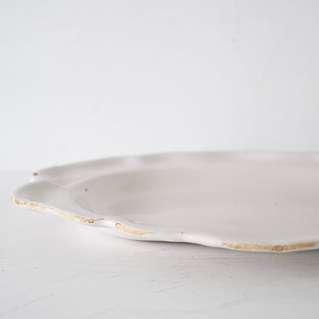 白釉 Moustiers オーヴァル大皿(J) ×印 w39cm