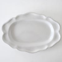 白釉オーヴァル大皿 (I) w39.5cm