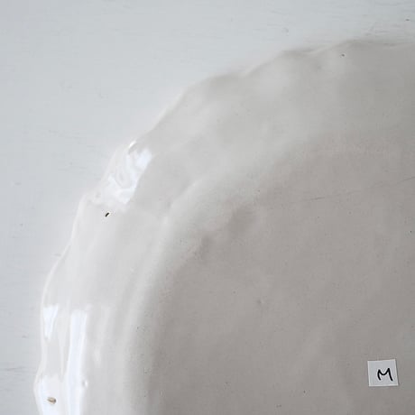 白釉 花リム大皿(M) Φ32.5cm