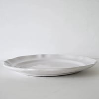 白釉 花リム特大皿(O) Φ37cm