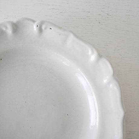 白釉 花リム大皿(K) Φ31.5cm