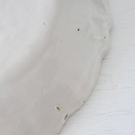 白釉 花リム大皿(M) Φ32.5cm