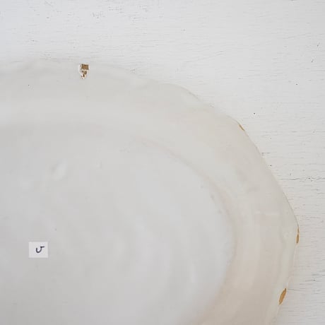 白釉 オーヴァル大皿(U) w37cm