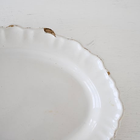 白釉 オーヴァル大皿(U) w37cm