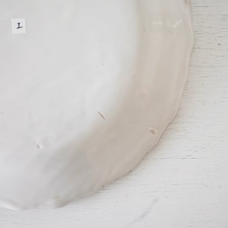 白釉 リム波波大皿(I) Φ29cm