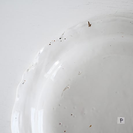 白釉 Moustiers 特大深皿(P) ※×印 Φ39.5cm