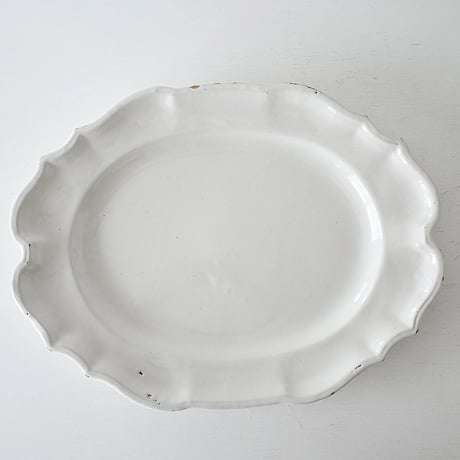 白釉 オーヴァル大皿(S) w43cm
