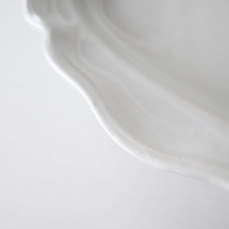 白釉オーヴァル大皿 (I) w39.5cm