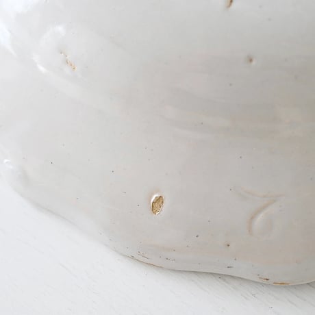 白釉 花リム深皿大皿(H) Φ31cm