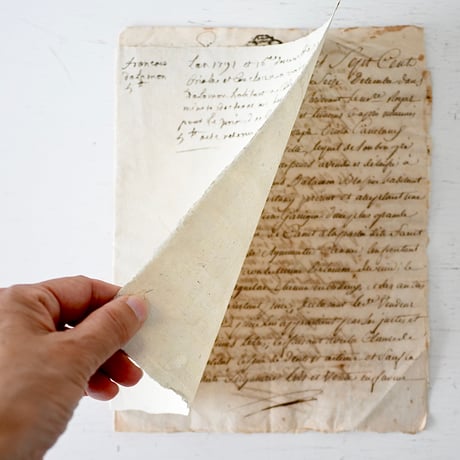 1700年代後期の古い証書(A)