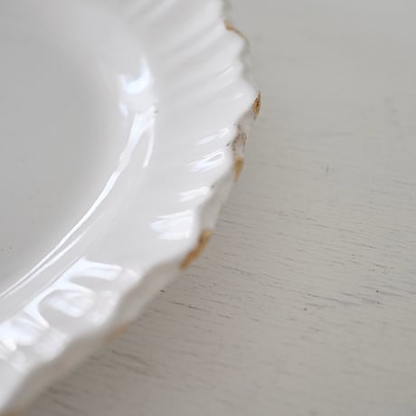 白釉 リム波波大皿(I) Φ29cm