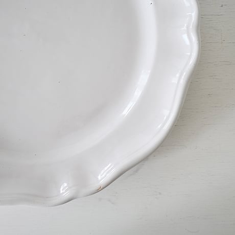 白釉 花リム特大皿(O) Φ37cm