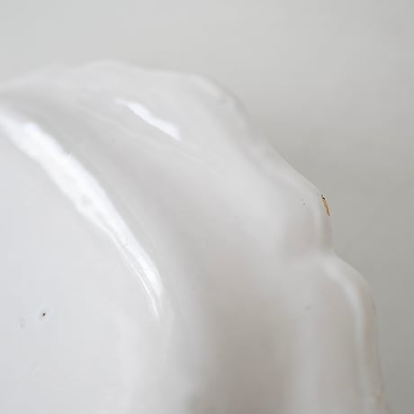 白釉 Moustiers オーヴァル大皿(Q) ×印 w43cm