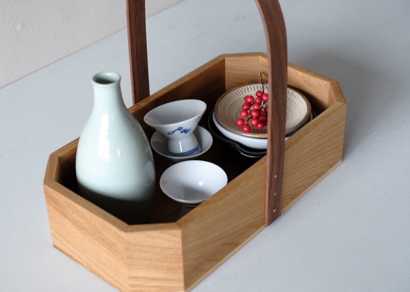 北欧ビンテージ　ワンハンドルトレイ　曲木バスケット 北欧ビンテージ ワンハンドルトレイ 曲木バスケット 北欧