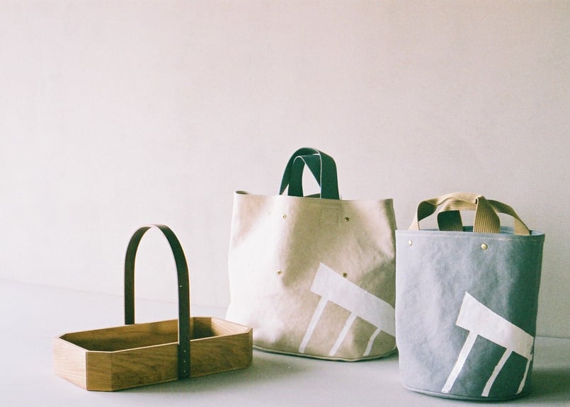 曲木のハンドルがついた木製バスケット Sサイズ【カリーキャリー