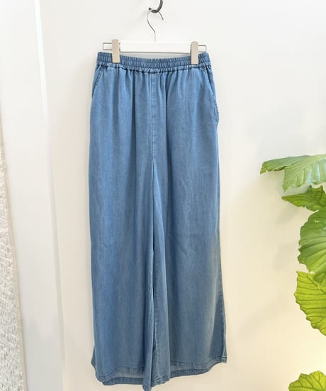 テンセルデニム ワイドパンツ