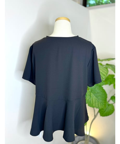 【SetUp対応】ジョーゼット バイカラーぺプラムTシャツ