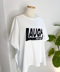 " LAUGH " ロゴワイドシルエットTシャツ
