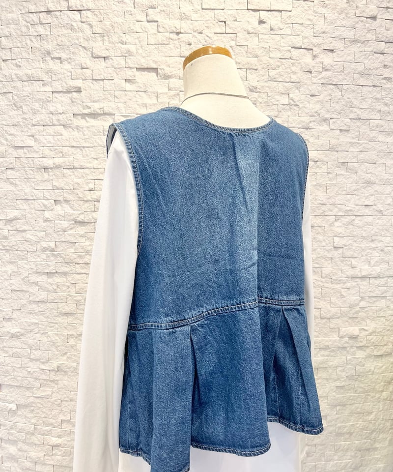 デニム ぺプラムベスト | セレクトショップ noi bloom (ノイブルーム )