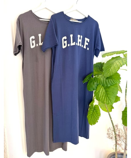 "G.L.H.F" ロゴTシャツワンピース