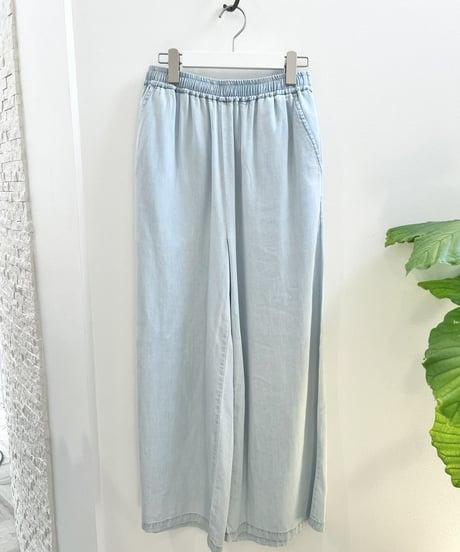 テンセルデニム ワイドパンツ