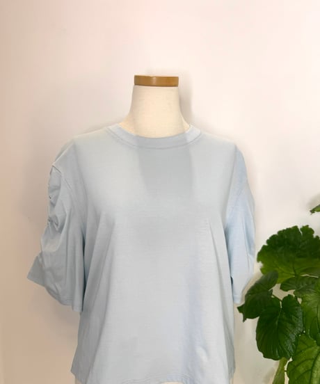 ギャザーオープンスリーブTシャツ