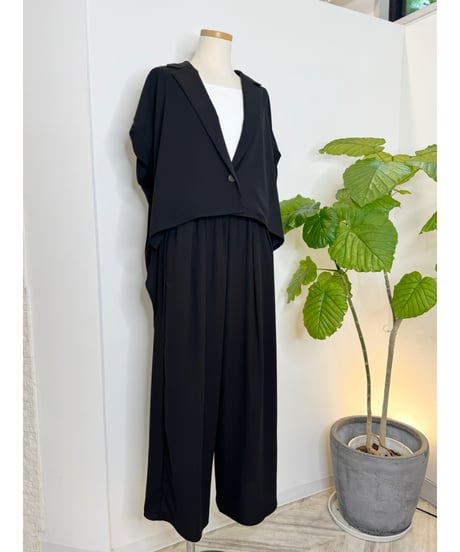 【SetUp対応】ジョーゼット タックワイドパンツ