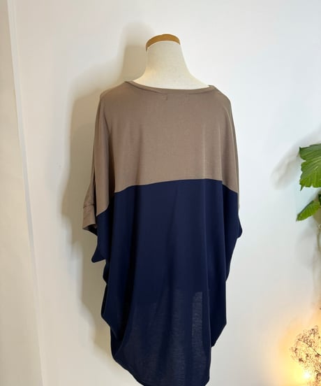 配色ドルマンプルオーバー