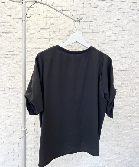 ストレッチ シフォンタックブラウス