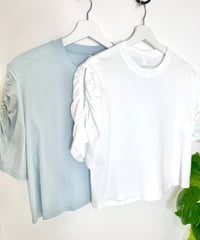 ギャザーオープンスリーブTシャツ