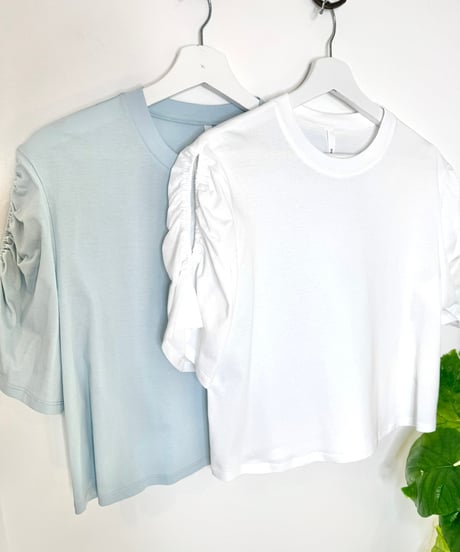 ギャザーオープンスリーブTシャツ