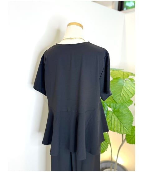 【SetUp対応】ジョーゼット バイカラーぺプラムTシャツ