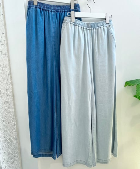 テンセルデニム ワイドパンツ
