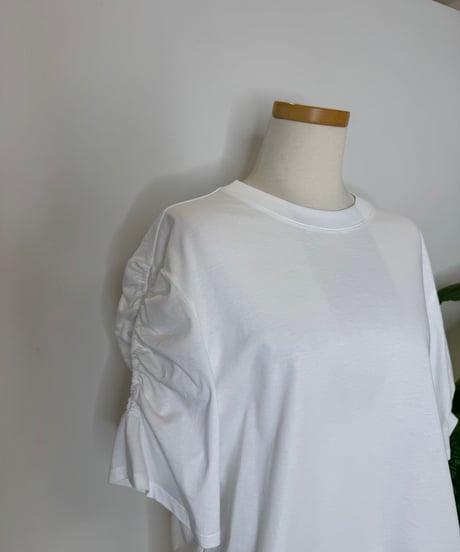 ギャザーオープンスリーブTシャツ