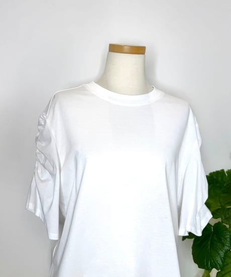 ギャザーオープンスリーブTシャツ