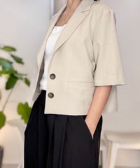 シャンブレー 半袖ジャケット