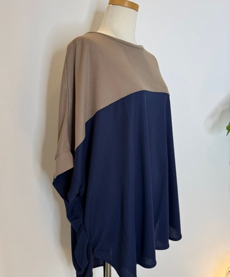 配色ドルマンプルオーバー