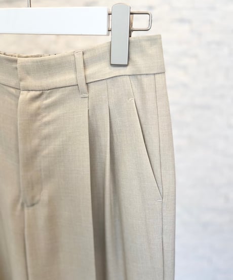 シャンブレー タックパンツ
