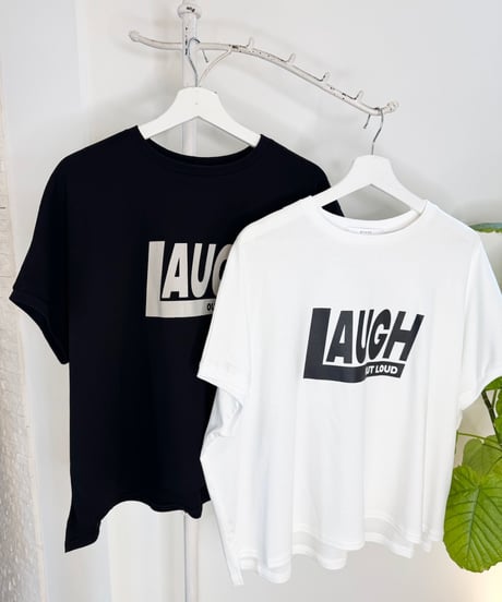 " LAUGH " ロゴワイドシルエットTシャツ