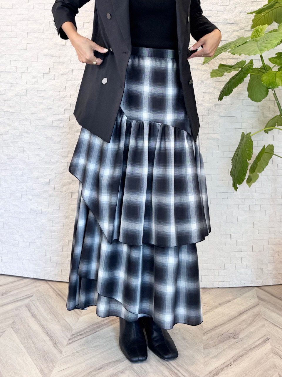 シアーチェックフリルスカート | セレクトショップ noi bloom