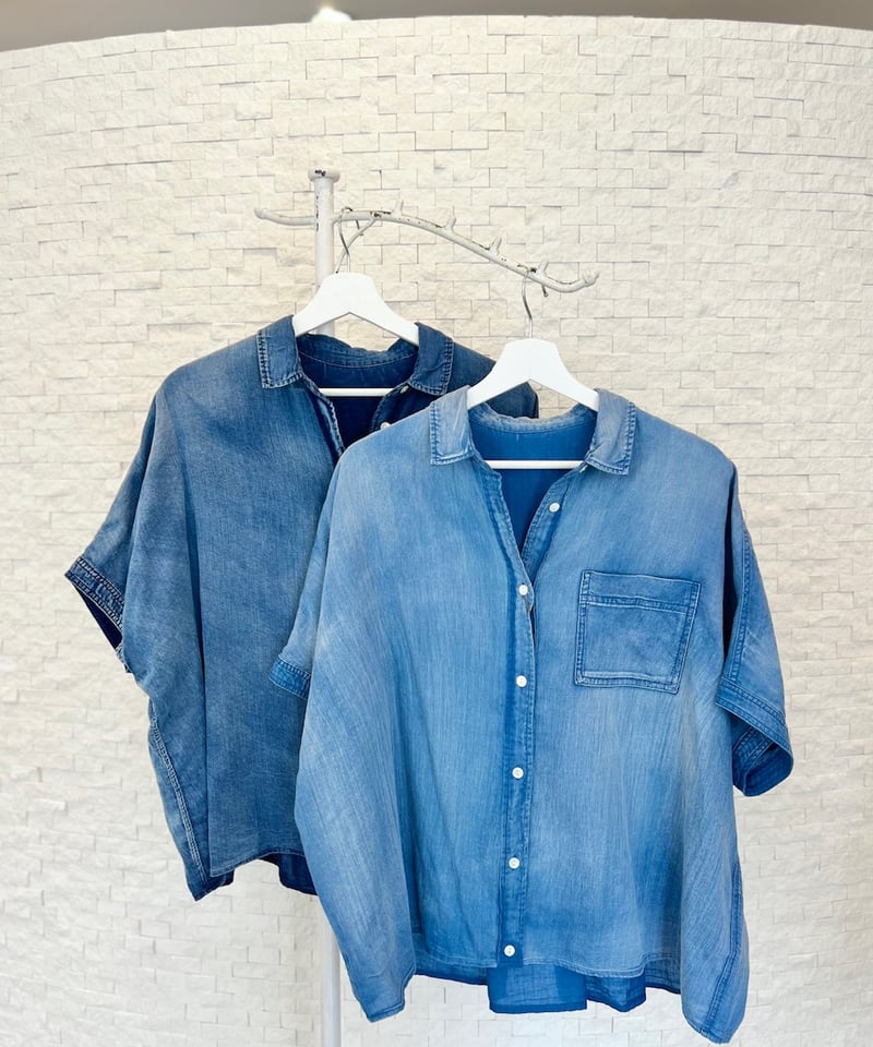 シアーデニム半袖シャツ | セレクトショップ noi bloom シアーデニム半袖シャツ | セレクトショップ noi bloom